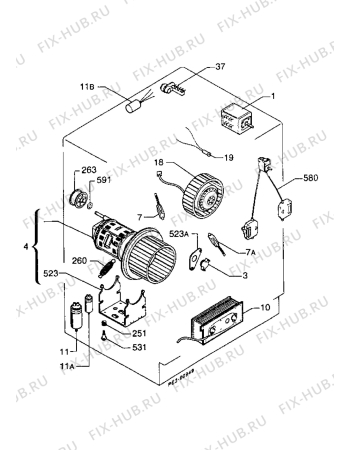 Взрыв-схема комплектующей Zanussi TD501TC - Схема узла Electrical equipment